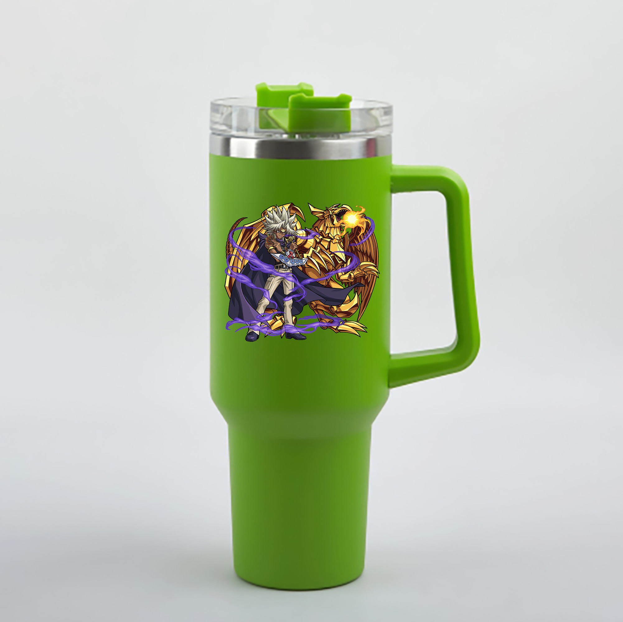 （画像用） 遊☆戯☆王 Yu-Gi-Oh! 1200mL車用タンブラー - クリスタルステッカー（プラスチックストロー付き）